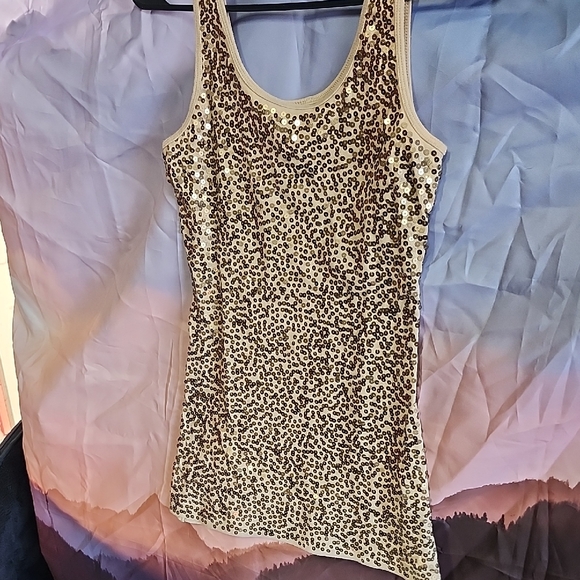 Rue21 Gold Sequin Tank Top - Picture 1 of 3